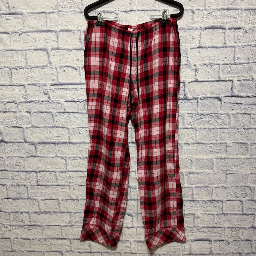 Victoria’s Secret Women’s Red Plaid Pajama Set Pants Top Lightweight Size M